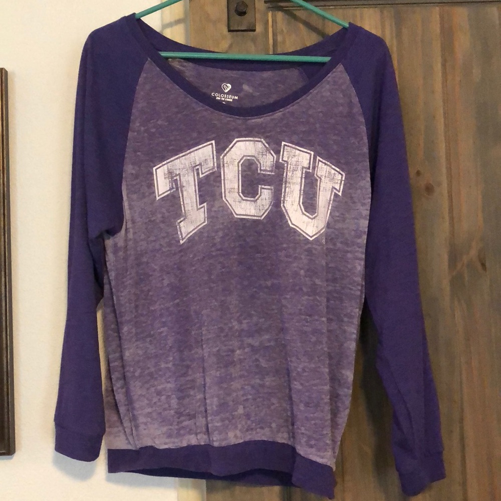 Colosseum TCU Purple Raglan Long Sleeve Tee